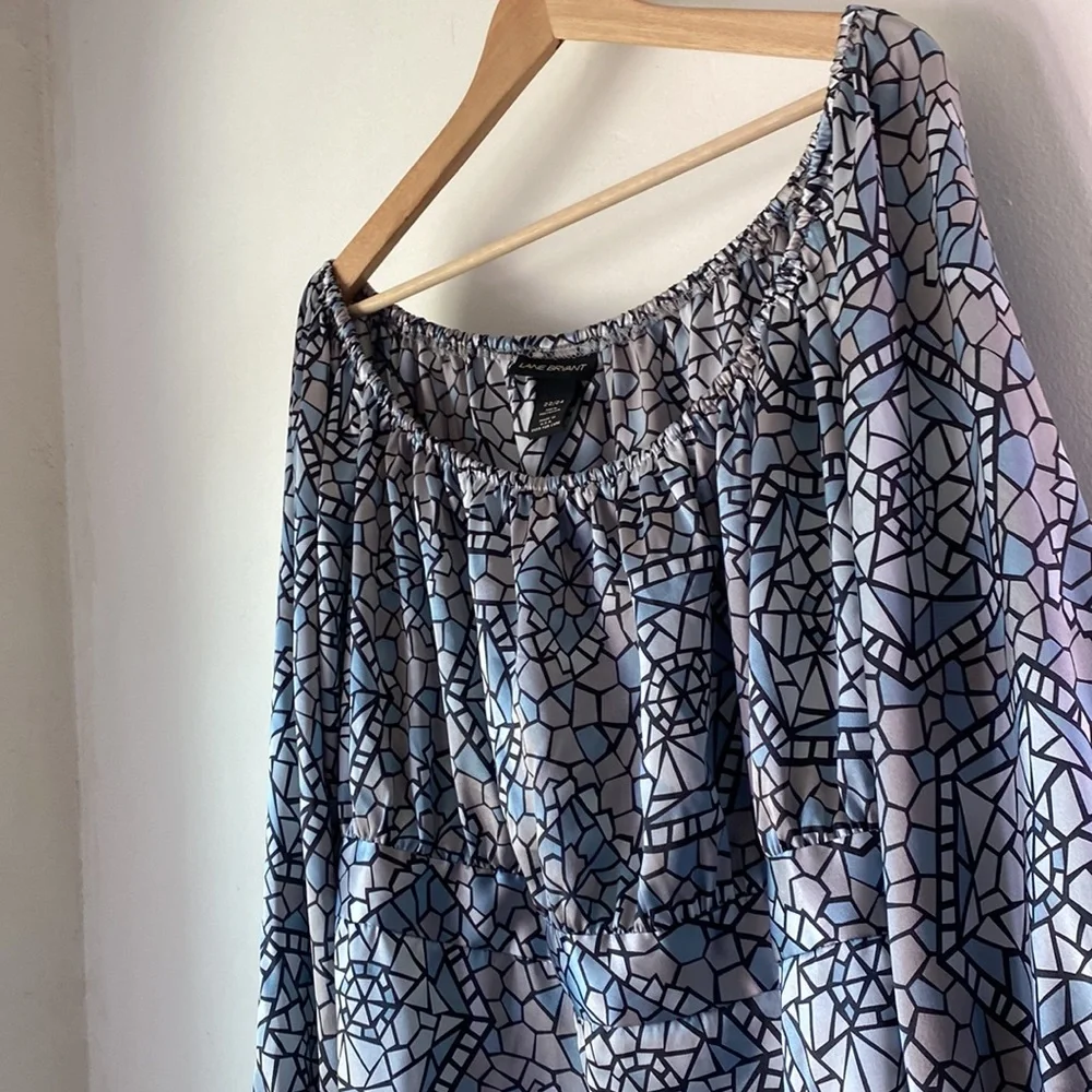 Lane Bryant 22/24 Geometric Print Off Shoulder Top - Picture 8 of 10